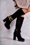 Suede Boots With Detachable Chain Black Jackson