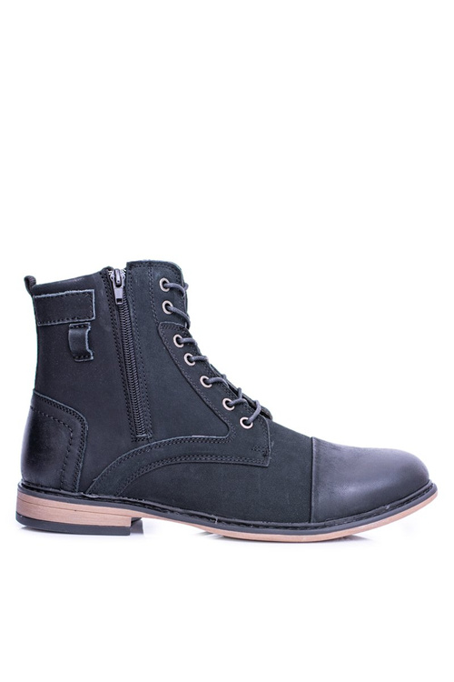 Men's Boots Leather Warmed Workers with Zips Grenda