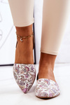 Elegant Leather Ballerinas With Flowers Laura Messi 1110 White