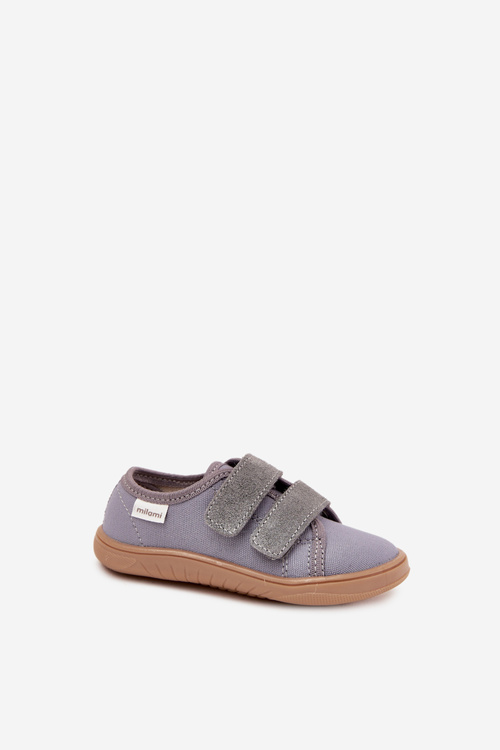 Chłopięce Kapcie Barefoot Gładkie Szare Milami Saphira 