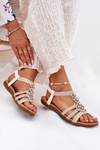 Women's Flat Sandals With Woven Straps Artiker 56C1323 White