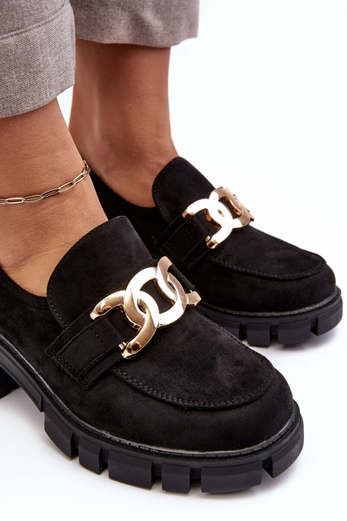 Women's Suede Half-Boots with Decoration Black Rullenes