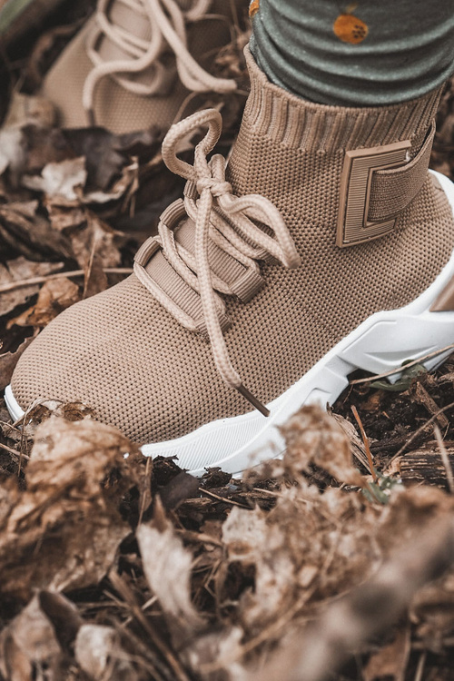 Children's Sport Shoes High Sock Beige Nickie