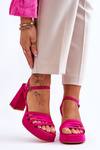 Women's Suede Platform Sandals Fuchsia Verda
