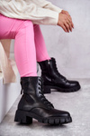 Leather Booties On Zipper Black Tonje