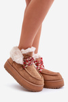 Low Women's Snow Boots On Platform With Fur Camel Neathren