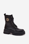 Ladies Work Boots With Gold Detail Insulated Black Fiorena