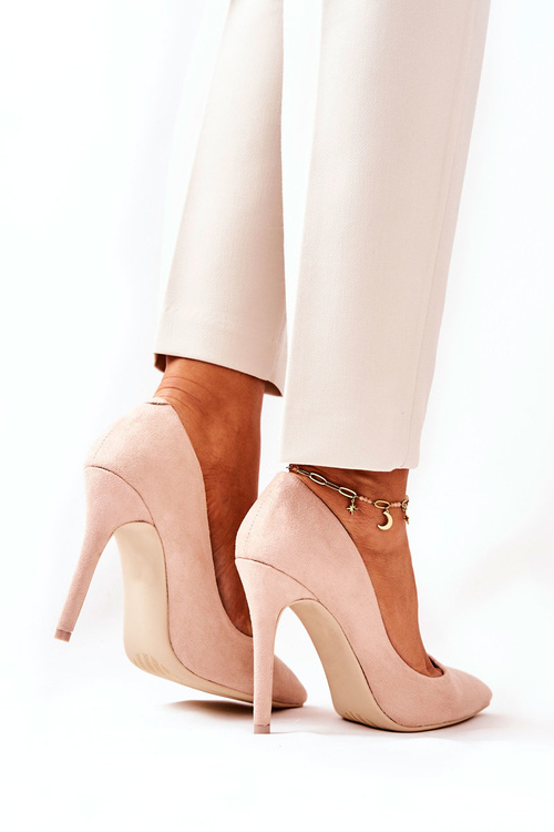 Suede High Heels Beige Melany
