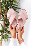 Women's Suede Slippers Pink Edesa