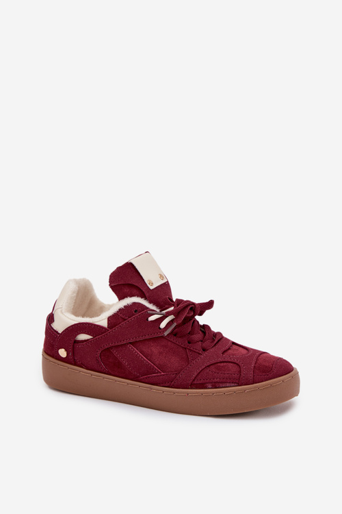 Women's Sneakers Platform with Fur Lined Bordeaux Solvia