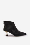 Women's Stiletto Heeled Eco Suede Boots Black Terlena