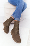 Damskie Botki Workery Zielone Haley
