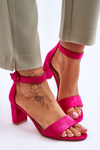 Women's Sandals On Heel suede Fuchsia Lexi