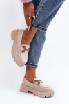 Women's Loafers with Light Beige Ornament Gargi