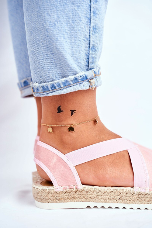 Espadryle Damskie z wycięciem Różowe Motive