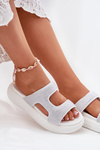 Embellished Women's Platform Sandals White Jestella