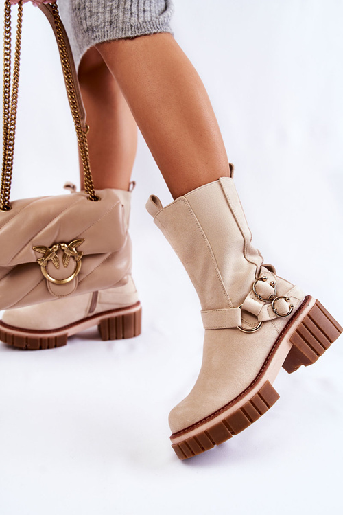 Women's Suede Warm Boots Workers Beige Brinnon