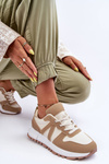 Women's Leather Sport Shoes Brown-Beige Kabama