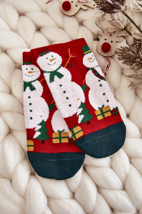 Women's Christmas Socks Snowman Cosas Red