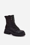 Women's trapper boots made of eco leather black Bellora