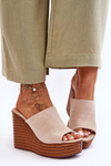 Light Flip Flops On Chunky Platform Beige Good Vibe