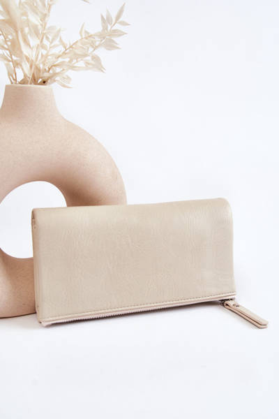 Portfel Damski Duży Magnes Beżowy Connes