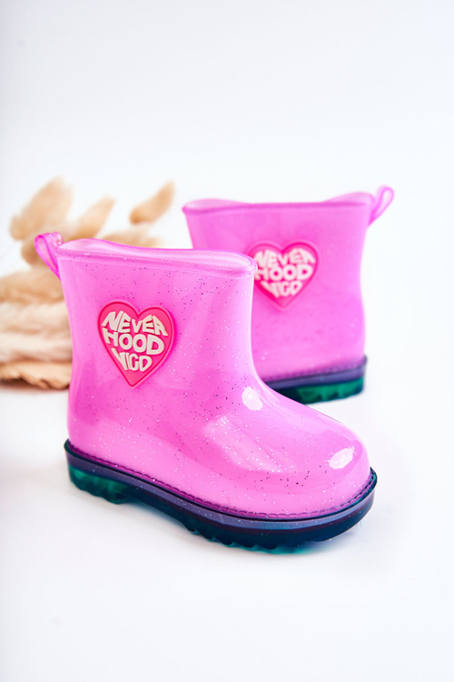 Children's Brocade Galoshes Fuchsia Rain
