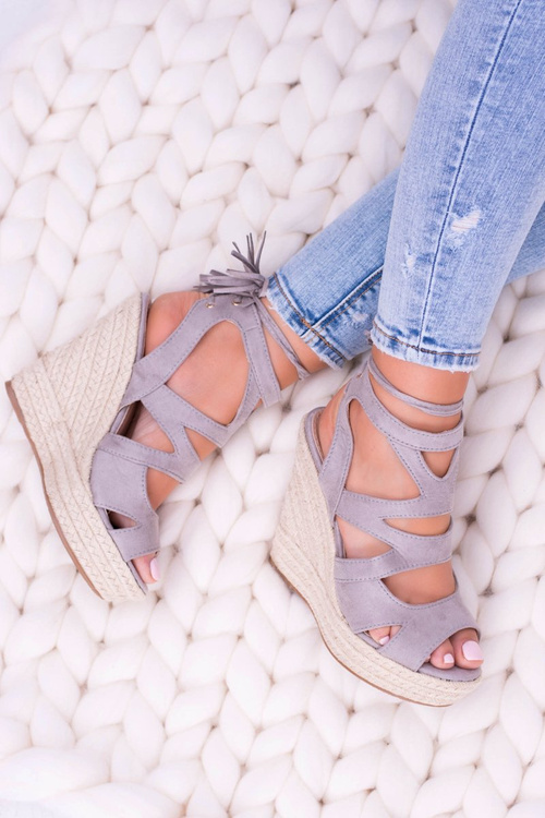 Grey Suede Sandals On Anchor Nowelio