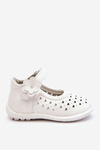 Children's high openwork ballerinas with Velcro White Jianna