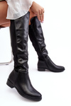 Women's Leather Knee-High Boots SBarski HY27098A Black