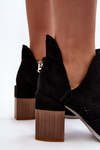 Women's Black Cutout Boots with Stiletto Heel Niartima