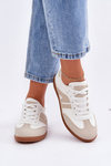 Low Women's Sneakers Made Of Eco Leather White-Beige Navidemi