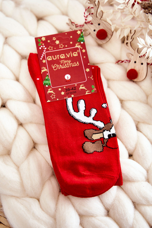 Men's Christmas Socks Reindeer red