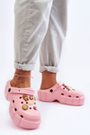 Women's Foam Slippers Crocs With Ornaments Pink Marlett