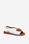 Womens Sandals On Flat Heel With Decoration White Setorina