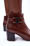 Women's Warm Boots With Decoration Brown Astrid