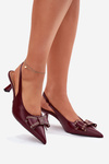 Stiletto Heels With Bow Burgundy Folesca