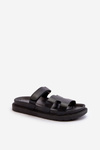 Eco Leather Women's Velcro Sandals Black Silaka