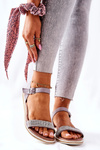 Sandals With Cubic Zirconia S.Barski 701-18 Grey