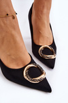 Elegant High Heels With Fashionable Decoration Black Precious