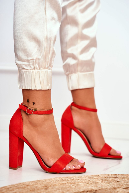 Women's Stiletto Sandals Suede Orange Anastasie