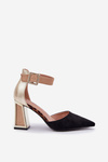 Heeled Sandals With Pointed Toes Black Gekkaria