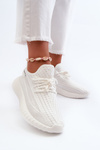 Women's White Fabric Slip-On Sports Shoes Nelmarie