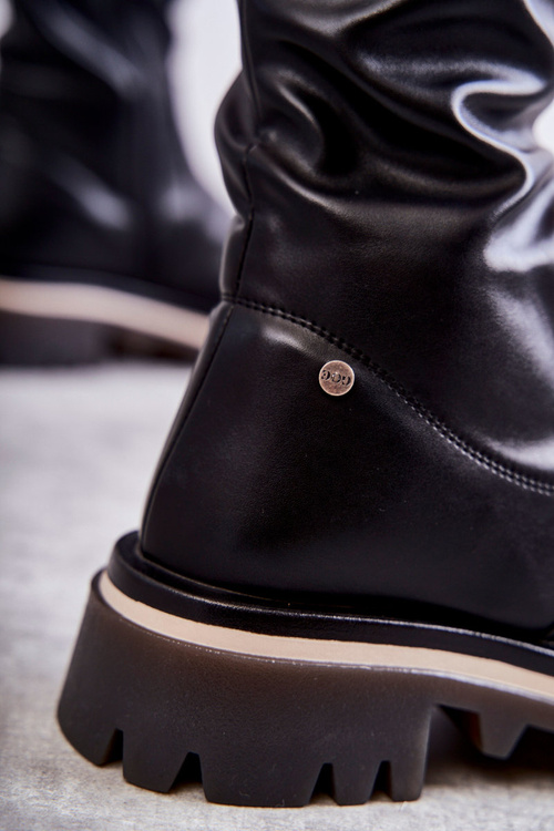 Leather boots Over the knee GOE KK2N4024 Black