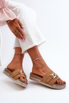 Women's Platform Slides With Decoration Camel Vapireta