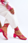 Tied Sandals With High Heels Pink Secret Love