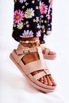 Leather Sandals On Platform Light Pink Tessy