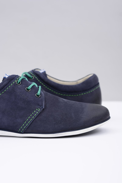 Navy Blue Men's Leather Dimonde Half Boots