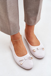 Mesh Ballet Flats With Bow Light Beige Bianila