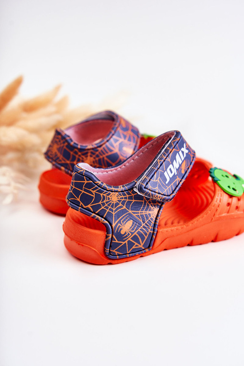 Children's light sandals with decorations Orange-Navy blue Trusty